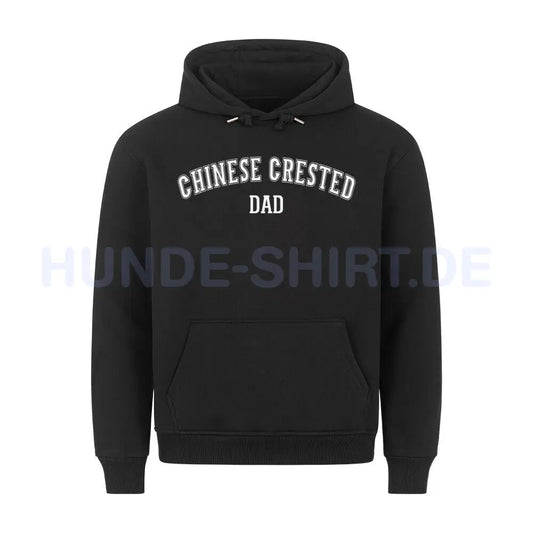 Premium Hoodie "Chinese Crested - DAD" Schwarz – hunde-shirt.de