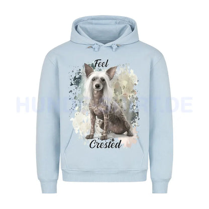 Premium Hoodie "Chinese Crested Dog FEEL" Babyblau – hunde-shirt.de