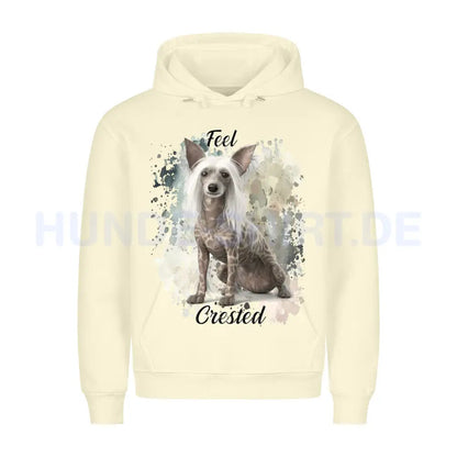 Premium Hoodie "Chinese Crested Dog FEEL" Beige – hunde-shirt.de