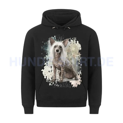 Premium Hoodie "Chinese Crested Dog FEEL" Schwarz – hunde-shirt.de