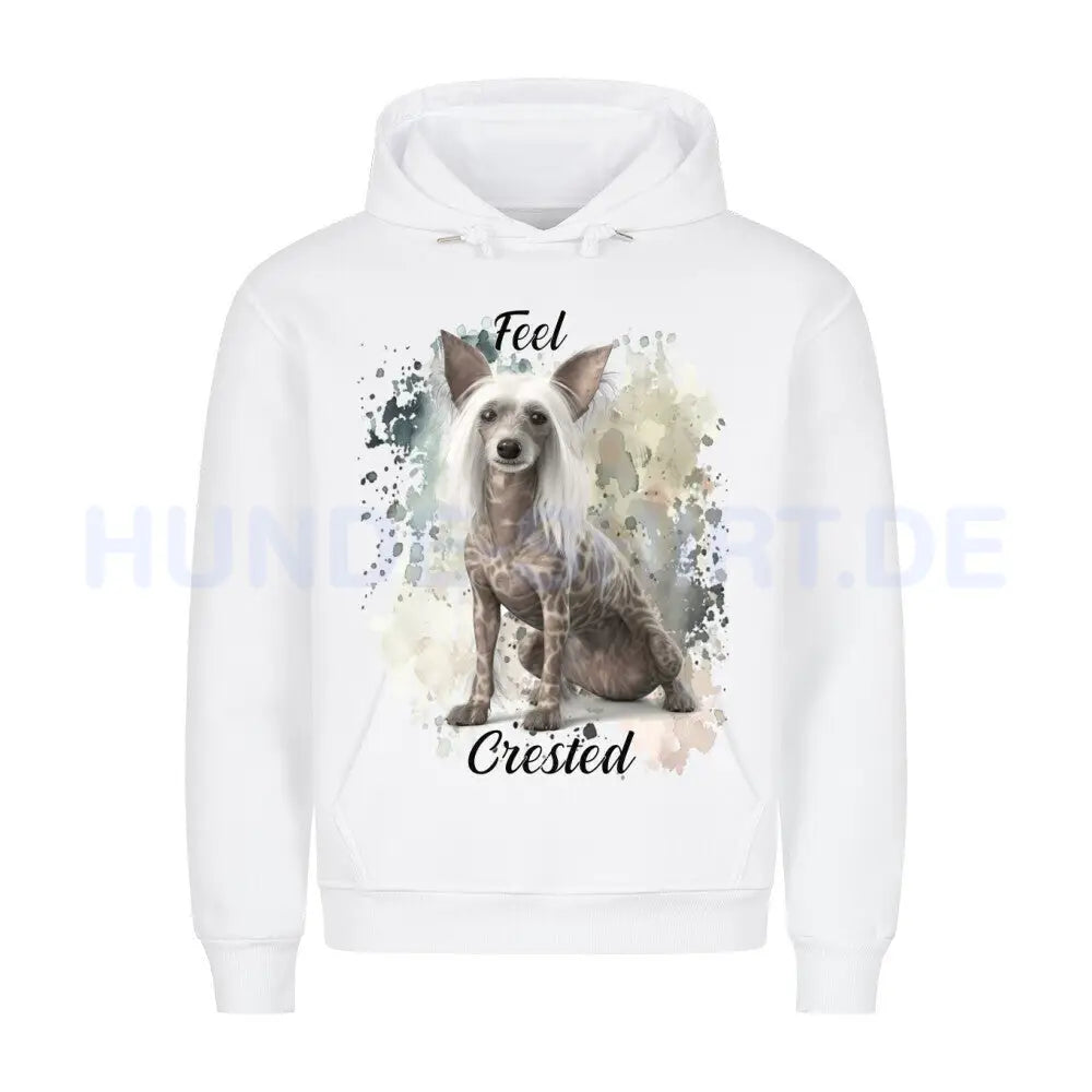 Premium Hoodie "Chinese Crested Dog FEEL" Weiß – hunde-shirt.de