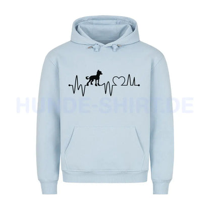 Premium Hoodie "Chinese Crested Dog - Heartbeat" Babyblau – hunde-shirt.de