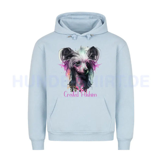 Premium Hoodie "Chinese Crested - Fashion" Babyblau – hunde-shirt.de