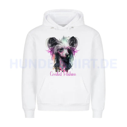 Premium Hoodie "Chinese Crested - Fashion" Weiß – hunde-shirt.de