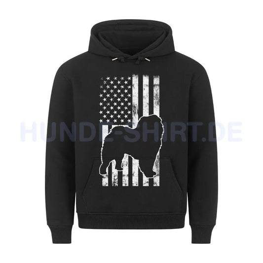 Premium Hoodie "Chow-Chow - Flag" Schwarz – hunde-shirt.de