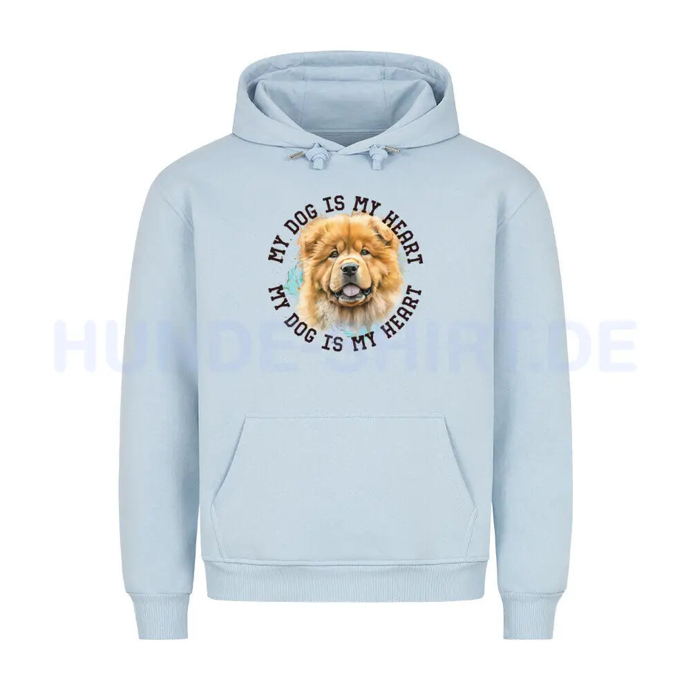 Premium Hoodie "Chow-Chow HEART" Babyblau – hunde-shirt.de