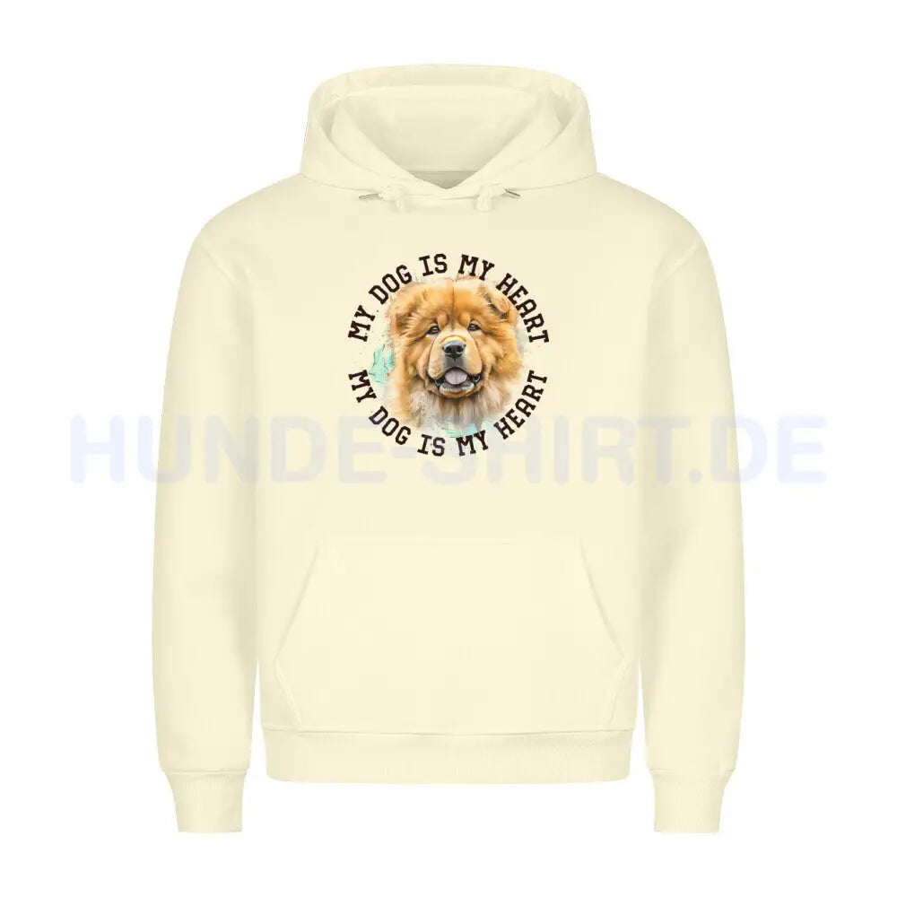 Premium Hoodie "Chow-Chow HEART" Beige – hunde-shirt.de