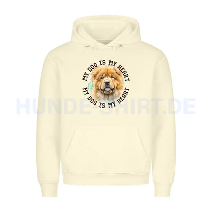 Premium Hoodie "Chow-Chow HEART" Beige – hunde-shirt.de