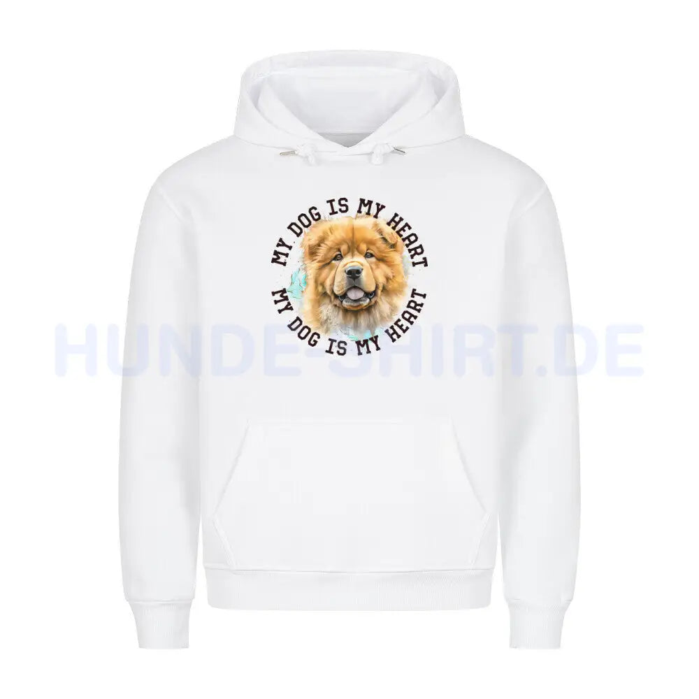 Premium Hoodie "Chow-Chow HEART" Weiß – hunde-shirt.de