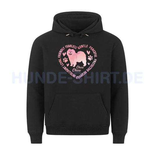 Premium Hoodie "Chow-Chow - Herz" Schwarz – hunde-shirt.de