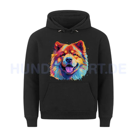 Premium Hoodie "Chow-Chow Paint" Schwarz – hunde-shirt.de