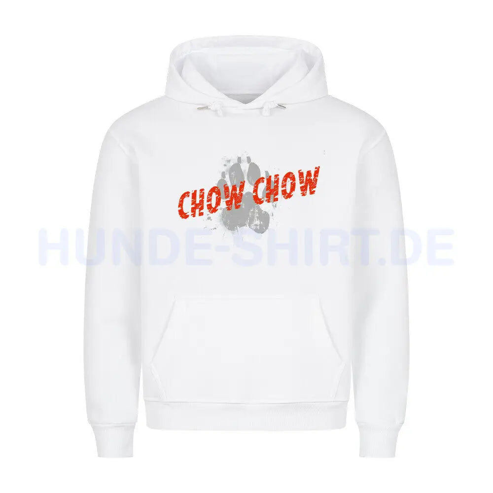 Premium Hoodie "Chow-Chow - PAW" Weiß – hunde-shirt.de