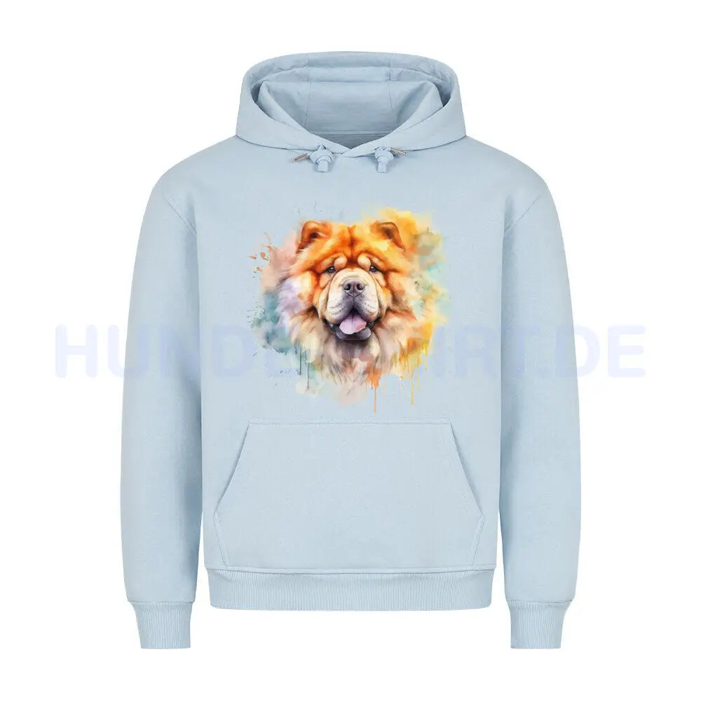 Premium Hoodie "Chow-Chow Splash" Babyblau – hunde-shirt.de