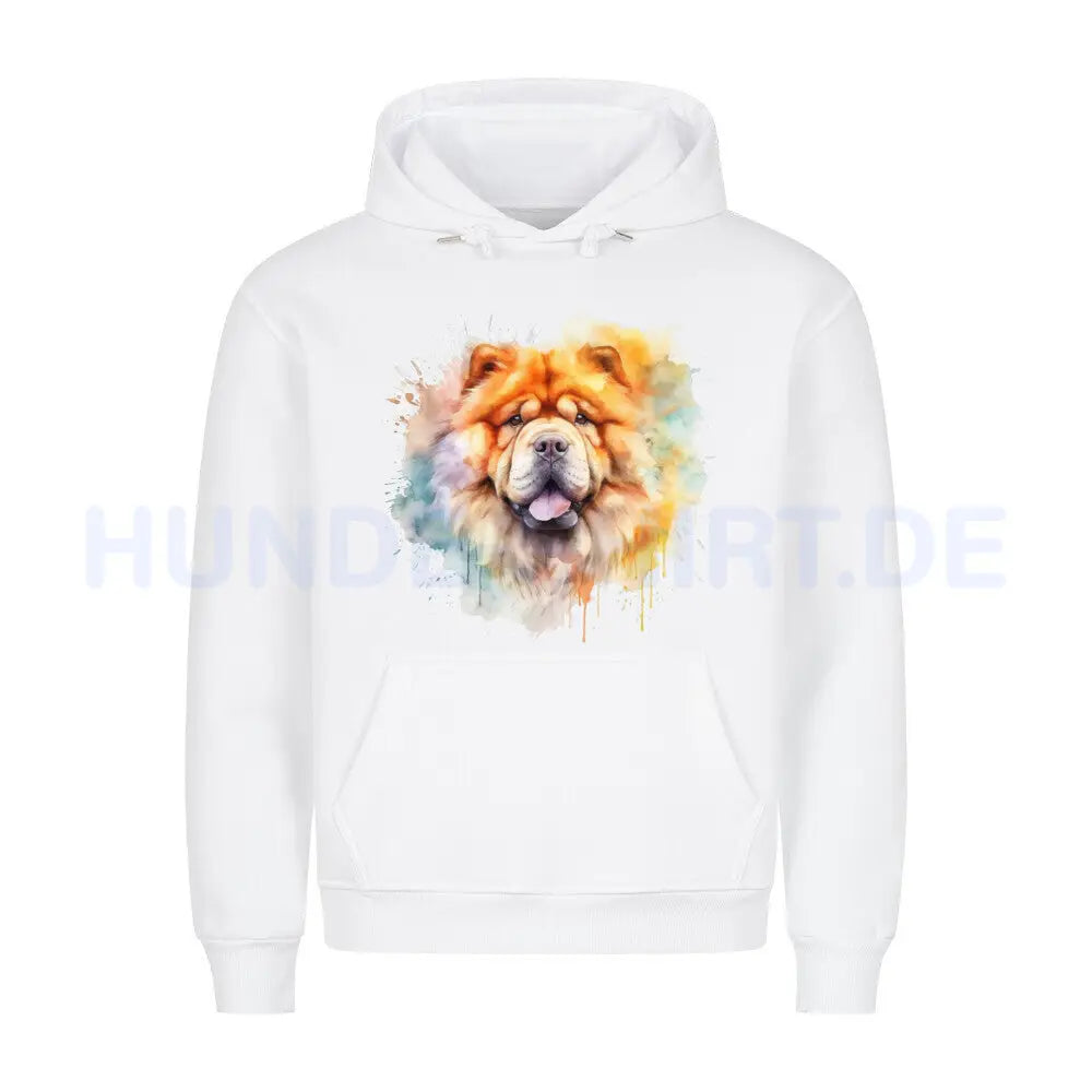 Premium Hoodie "Chow-Chow Splash" Weiß – hunde-shirt.de