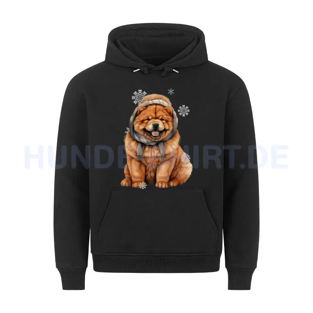 Premium Hoodie "Chow-Chow Winter" Schwarz – hunde-shirt.de