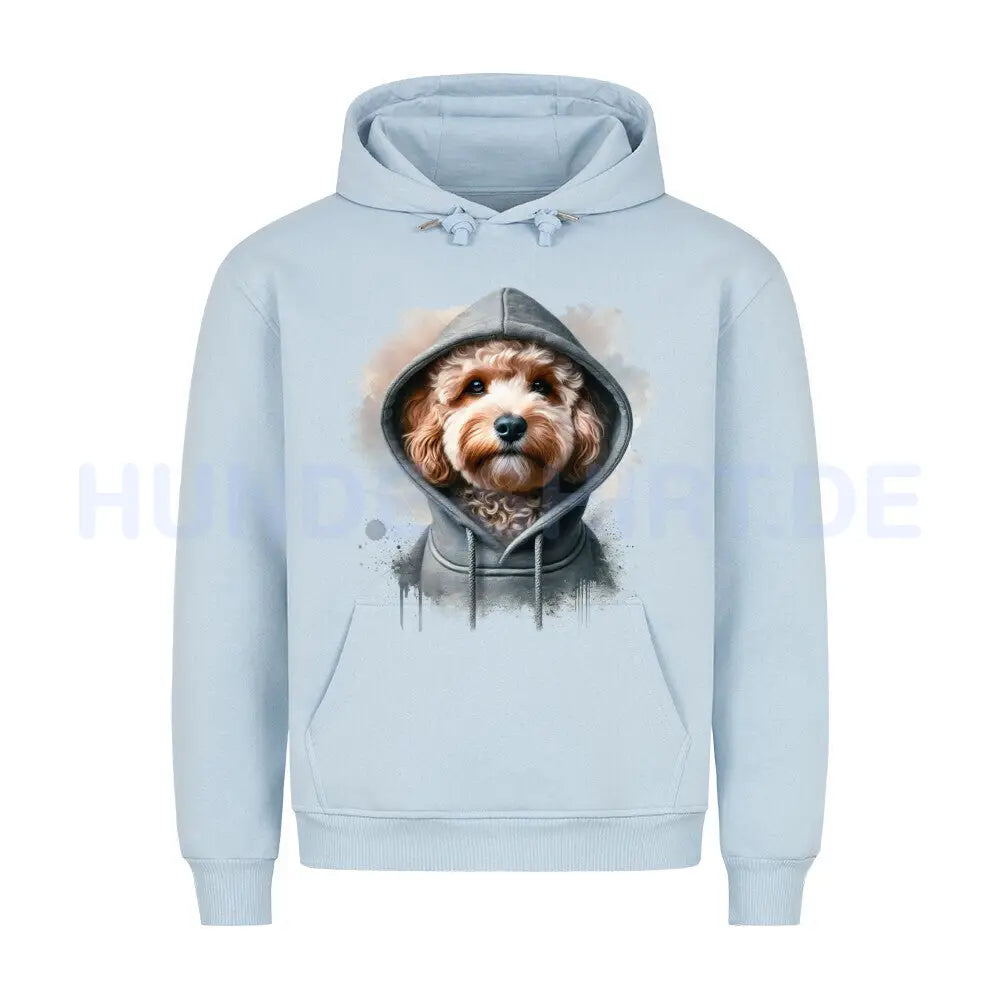 Premium Hoodie "Cockapoo BIG-Print" Babyblau – hunde-shirt.de