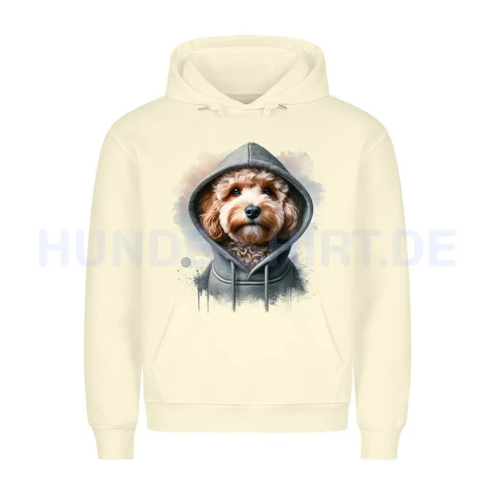 Premium Hoodie "Cockapoo BIG-Print" Beige – hunde-shirt.de