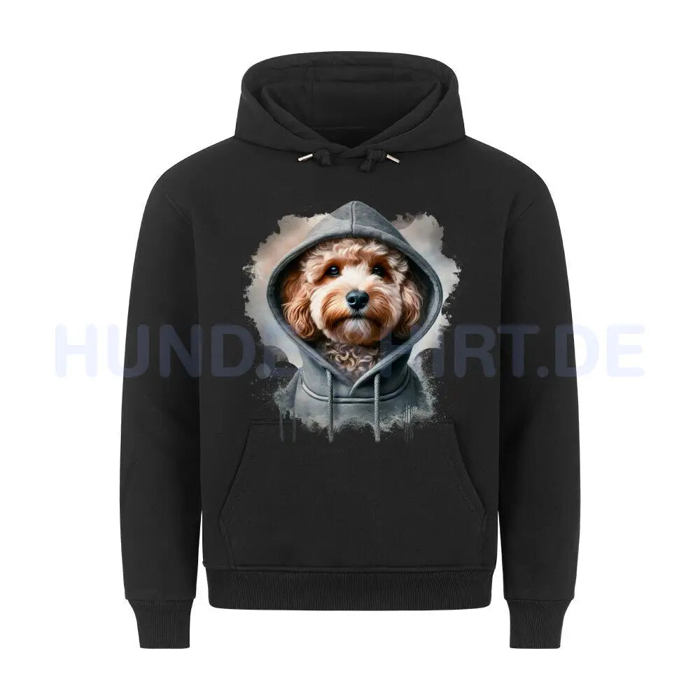 Premium Hoodie "Cockapoo BIG-Print" Schwarz – hunde-shirt.de