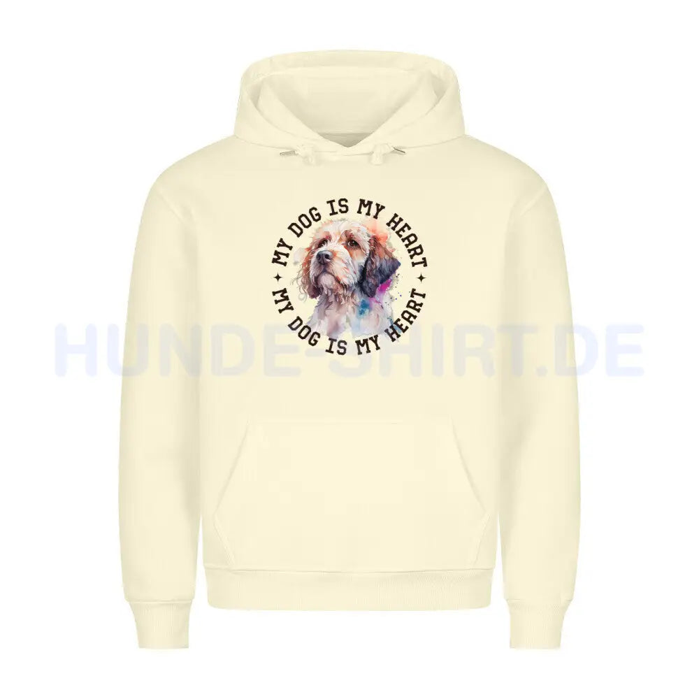 Premium Hoodie "Cockapoo HEART" Beige – hunde-shirt.de