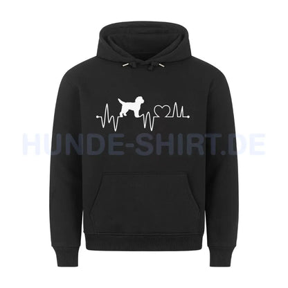 Premium Hoodie "Cockapoo - Heartbeat" Schwarz – hunde-shirt.de