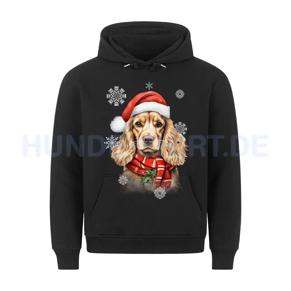 Premium Hoodie "Cocker Christmas" Schwarz – hunde-shirt.de