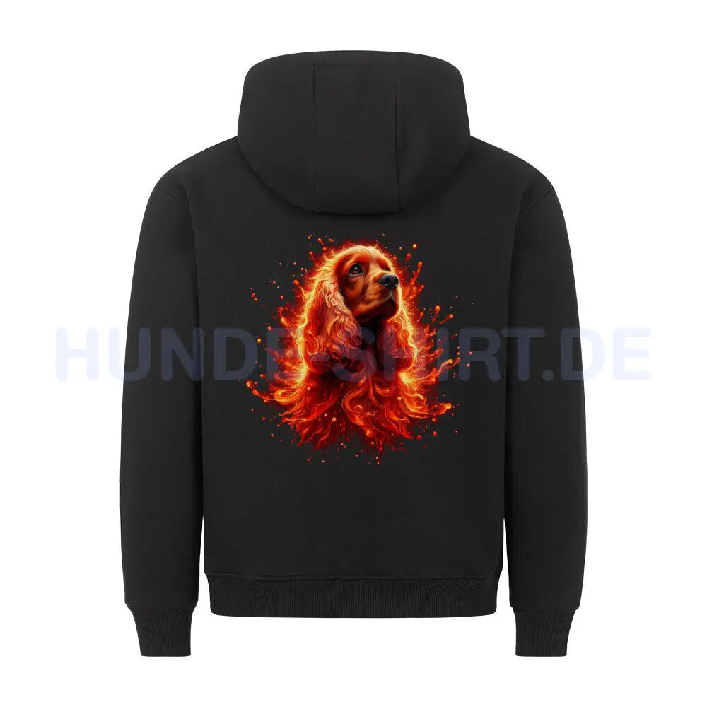 Premium Hoodie "Cocker FIRE" Schwarz – hunde-shirt.de