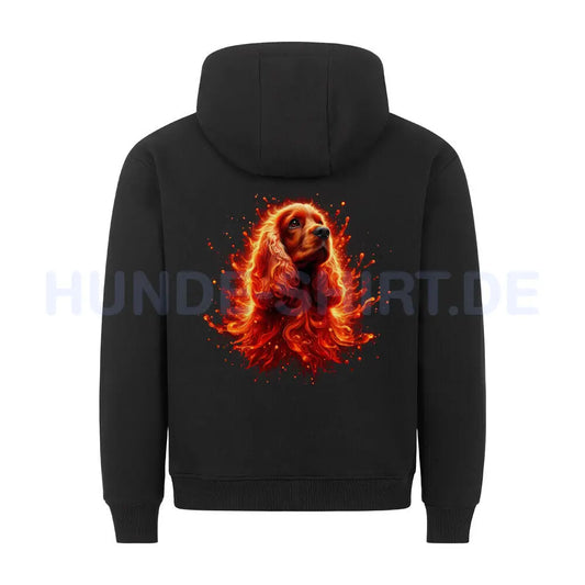 Premium Hoodie "Cocker FIRE" Schwarz – hunde-shirt.de