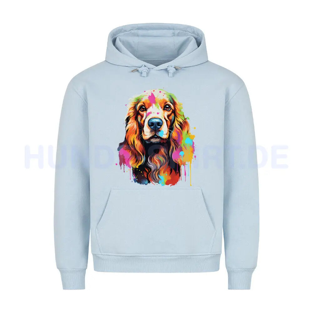 Premium Hoodie "Cocker Life" Babyblau – hunde-shirt.de