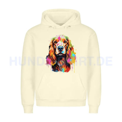 Premium Hoodie "Cocker Life" Beige – hunde-shirt.de