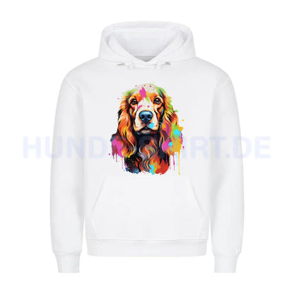 Premium Hoodie "Cocker Life" Weiß – hunde-shirt.de