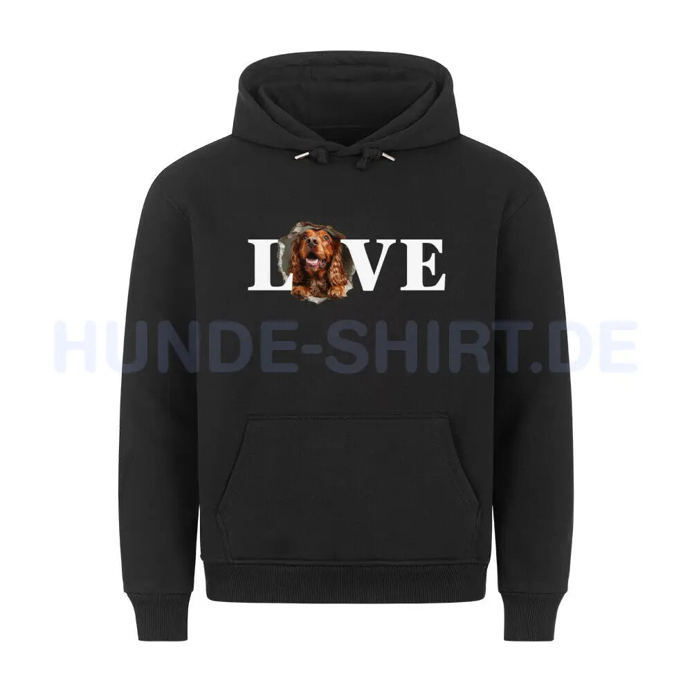 Premium Hoodie "Cocker Spaniel - LOVE 2" Schwarz – hunde-shirt.de