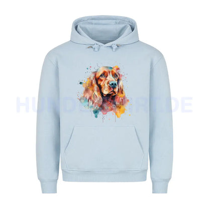 Premium Hoodie "Cocker Splash" Babyblau – hunde-shirt.de