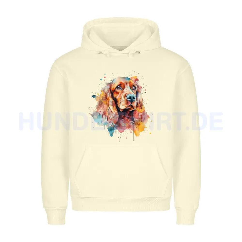 Premium Hoodie "Cocker Splash" Beige – hunde-shirt.de