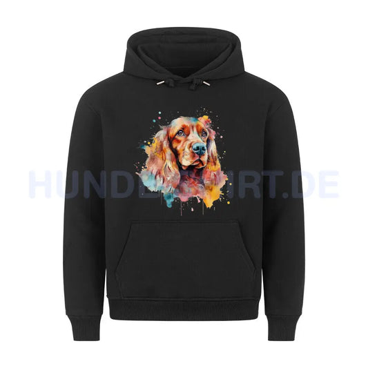 Premium Hoodie "Cocker Splash" Schwarz – hunde-shirt.de