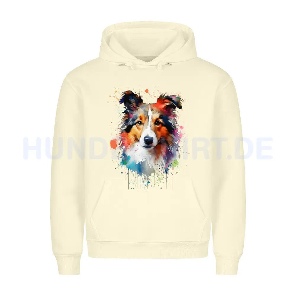 Premium Hoodie "Collie Paint" Beige – hunde-shirt.de