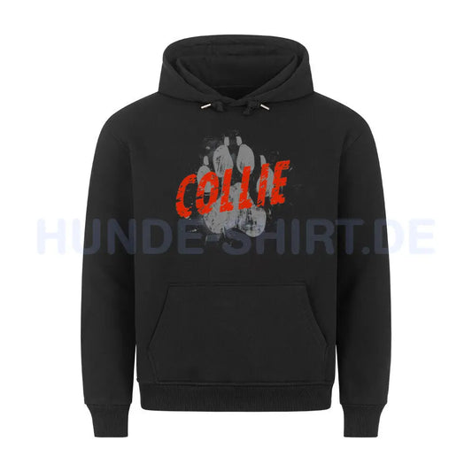 Premium Hoodie "Collie - PAW" Schwarz – hunde-shirt.de