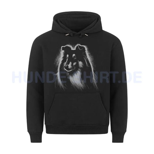 Premium Hoodie "Collie Shine" Schwarz – hunde-shirt.de