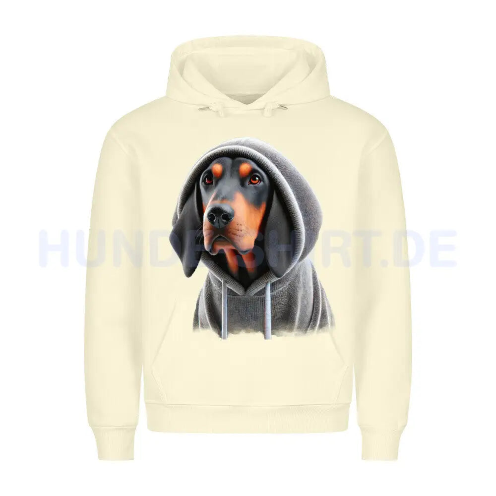 Premium Hoodie "Coonhound black and tan Hooded" Beige – hunde-shirt.de