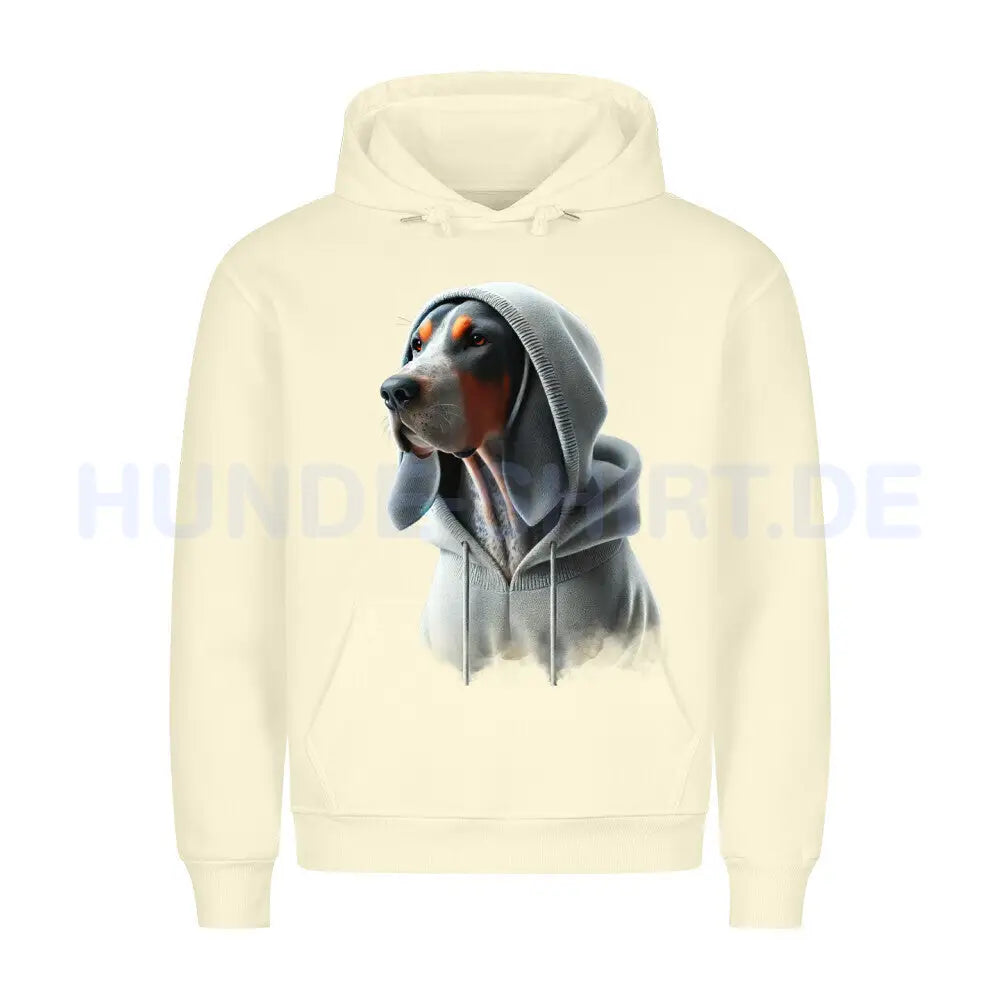 Premium Hoodie "Coonhound bluetick Hooded" Beige – hunde-shirt.de