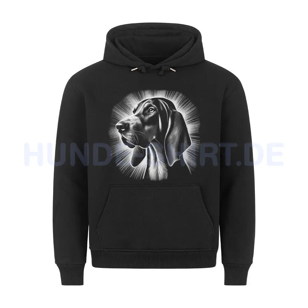 Premium Hoodie "Coonhound Bluetick - Shine" Schwarz – hunde-shirt.de