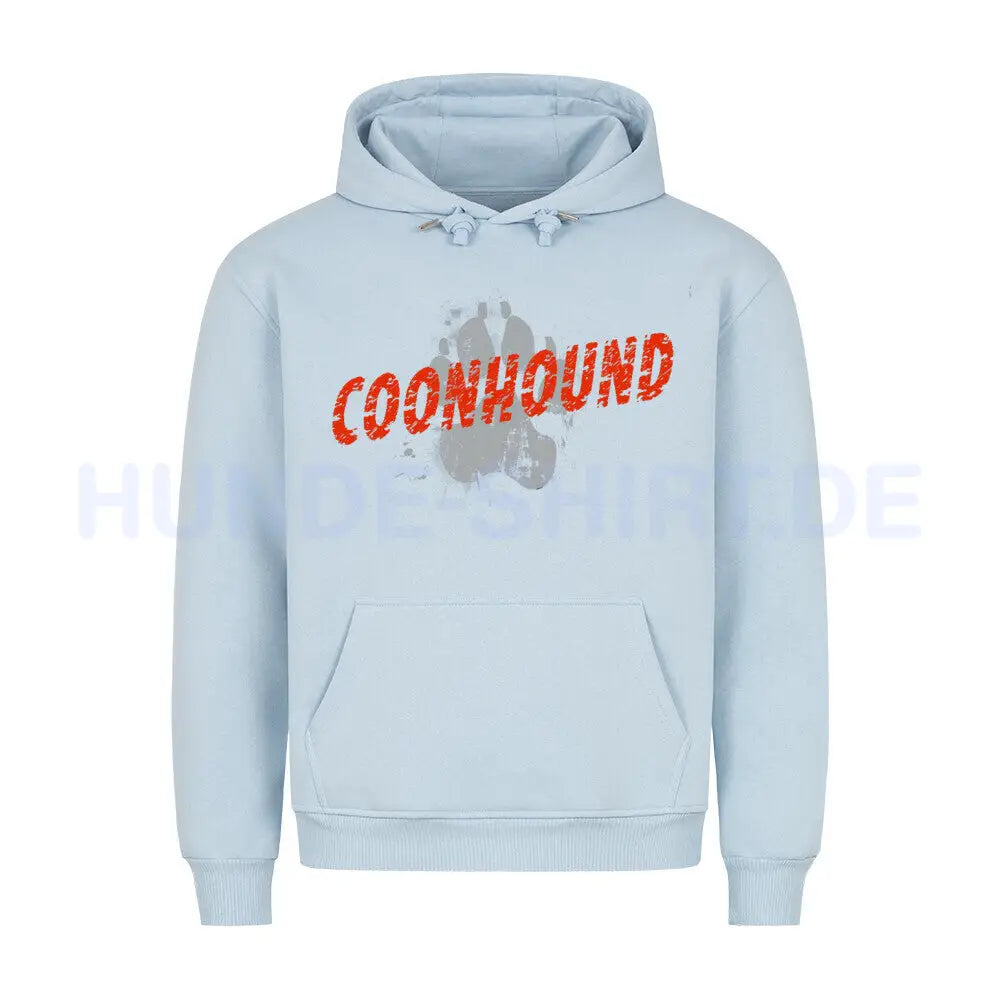 Premium Hoodie "Coonhound - PAW" Babyblau – hunde-shirt.de