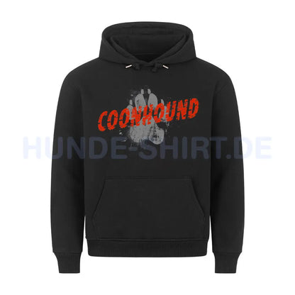 Premium Hoodie "Coonhound - PAW" Schwarz – hunde-shirt.de