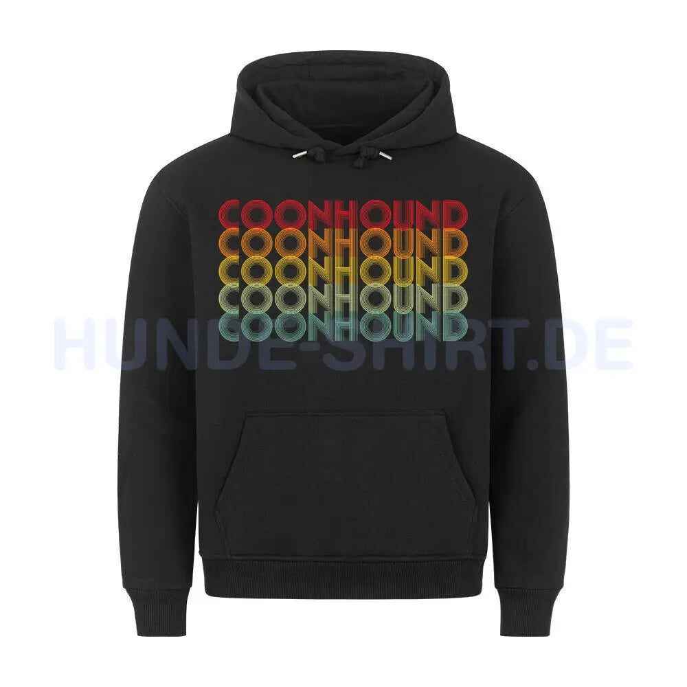 Premium Hoodie "Coonhound - Retro" Schwarz – hunde-shirt.de