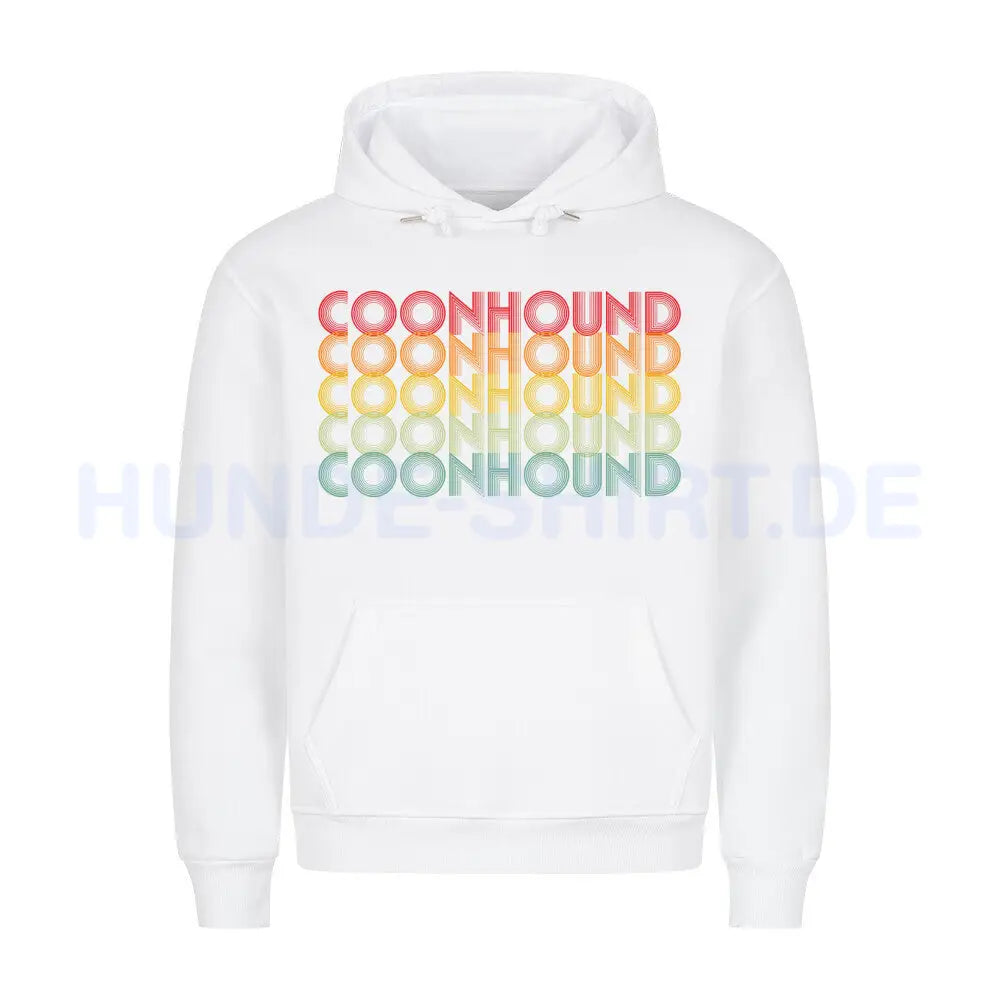 Premium Hoodie "Coonhound - Retro" Weiß – hunde-shirt.de