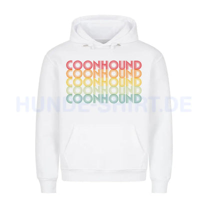 Premium Hoodie "Coonhound - Retro" Weiß – hunde-shirt.de