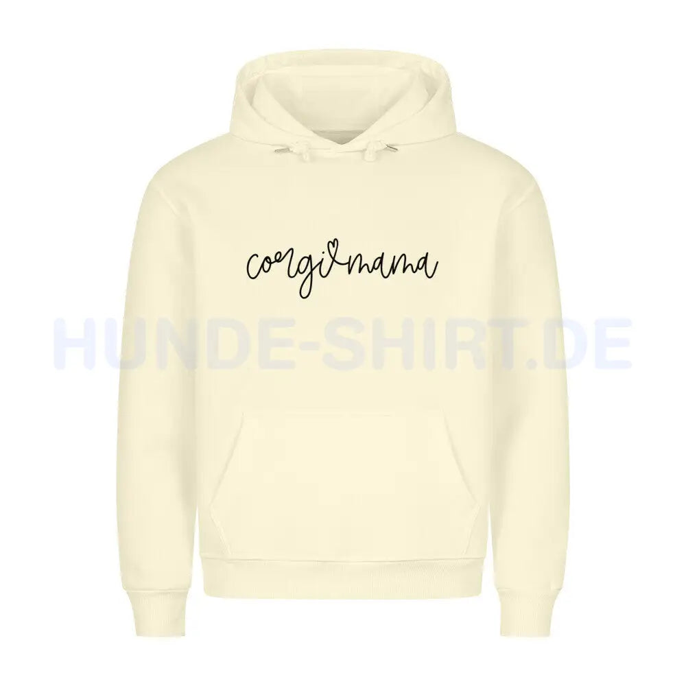 Premium Hoodie "Corgi Mama" Beige – hunde-shirt.de