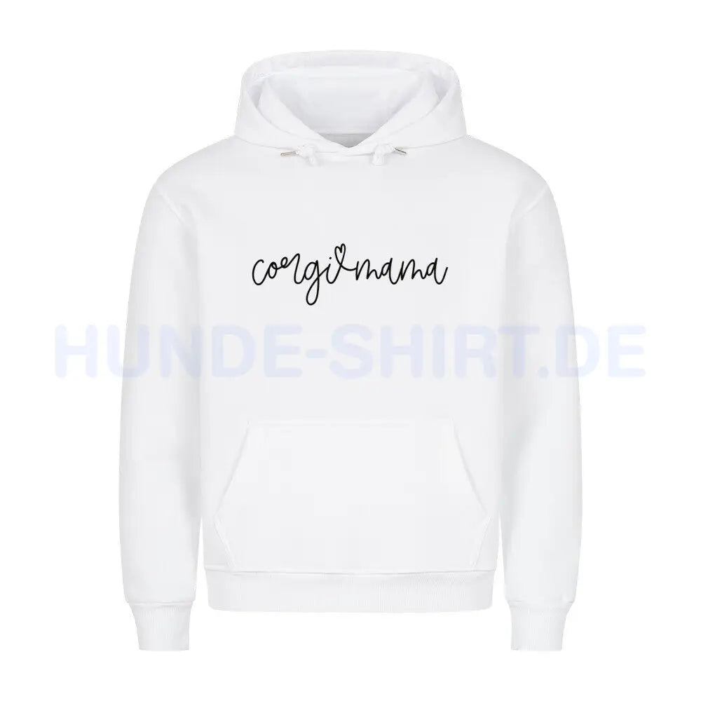 Premium Hoodie "Corgi Mama" Weiß – hunde-shirt.de