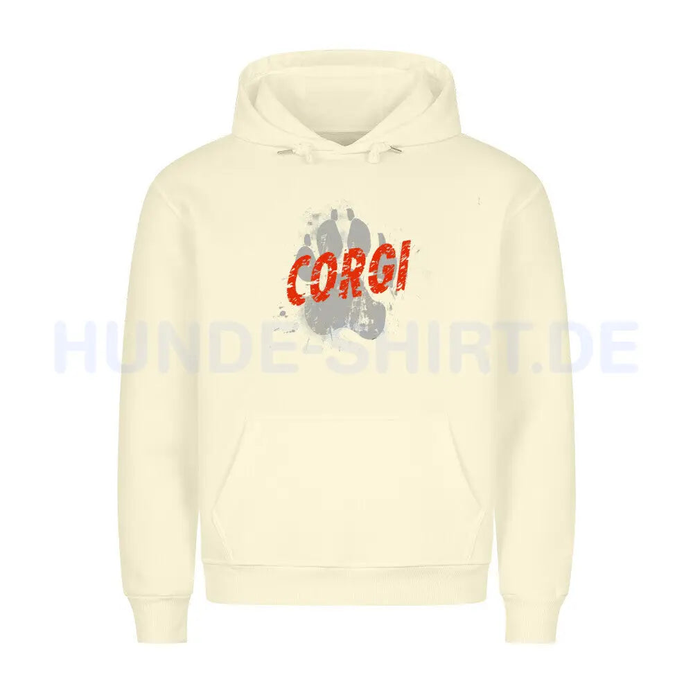 Premium Hoodie "Corgi - PAW" Beige – hunde-shirt.de