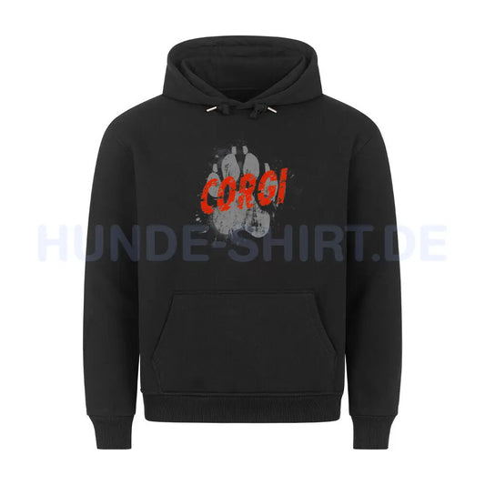 Premium Hoodie "Corgi - PAW" Schwarz – hunde-shirt.de