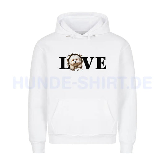 Premium Hoodie "Coton de Tuléar - LOVE" Weiß – hunde-shirt.de